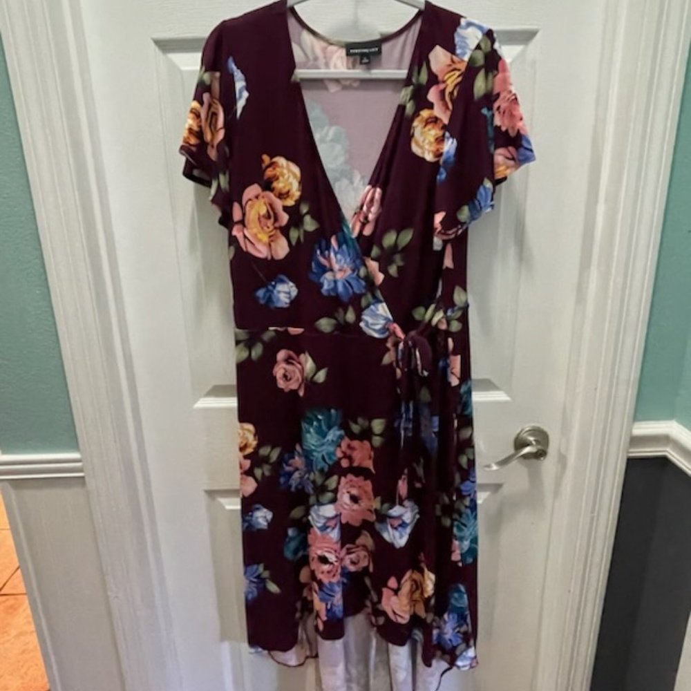 Maroon Floral Dress
